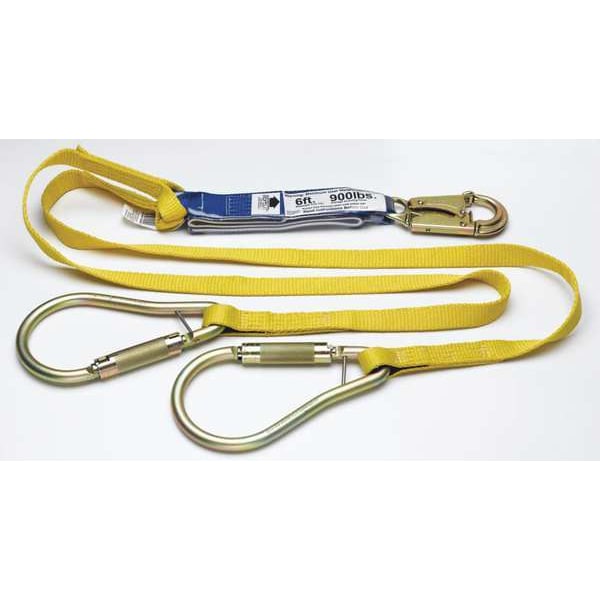 Werner Decoil Twinleg Lanyard Dcell Shock  6ft - C411400