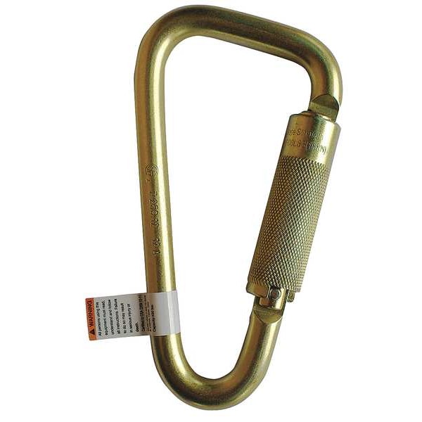 Condor Carabiner, Auto-Lock, Offset-D, 6 3/4 in Length, 1-3/16'' Gate Opening, Zinc-Plated Alloy Steel - 16V857