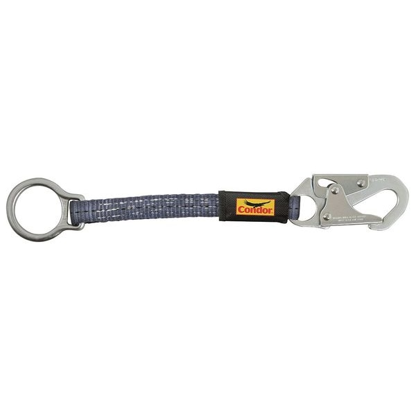 Condor D-Ring Extender, 18 in Length, 310 lb Weight Capacity, Double Lock Snap Hook, Alloy Steel, Blue - 45J294