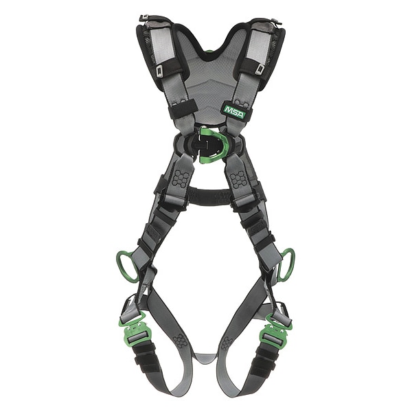 Msa Safety V-FIT Full Body Harness, XL, 400 lb., Quick-Connect Chest/ Quick-Connect Leg Buckles - 10194865