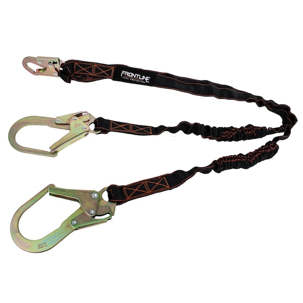 Frontline Combat Twin Leg 6' Rebar Hook Lanyard with Internal Shock Absorber - LIS62R