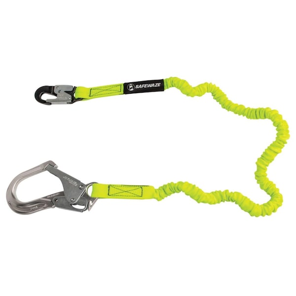 Safewaze PRO 6' Stretch Internal Energy Absorbing Lanyard Alu Rebar Hook - FS595-ALU