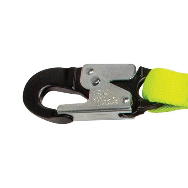 Safewaze PRO 6' Stretch Internal Energy Absorbing Lanyard Alu Rebar Hook - FS595-ALU
