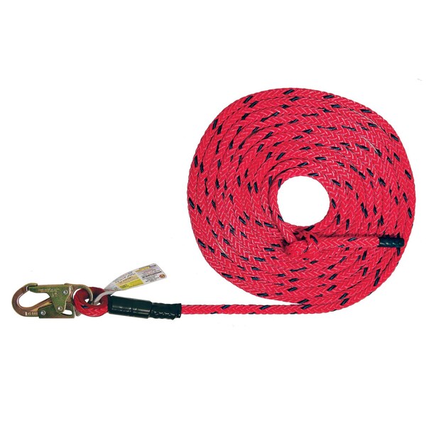 Super Anchor Safety 50ft Deluxe 5/8" 12-Strand Lifeline w/Snaphook. Retail Box - 4033-50