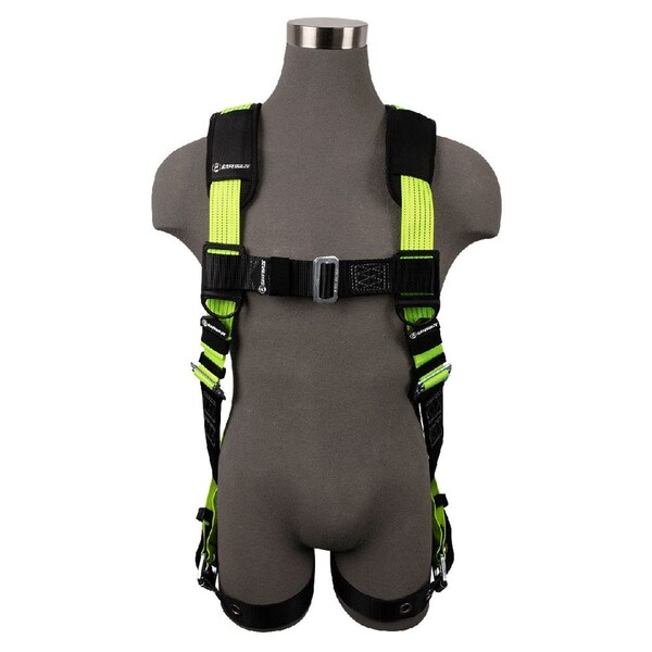 Safewaze Reflective Full Body Harness: 1D, MB Chest, TB Legs - FS-HIVIS185