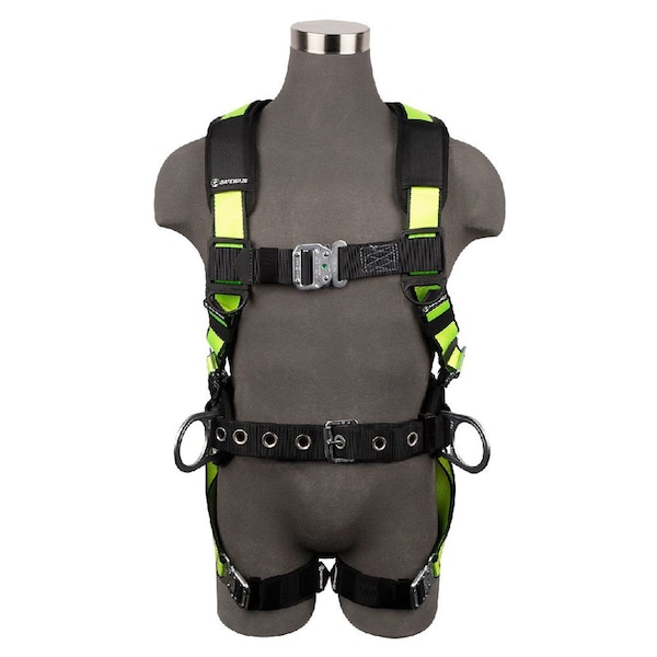 Safewaze PRO Construction Harness: 3D, QC Chest, QC Legs, Free Floating Waist Pad - PRO53