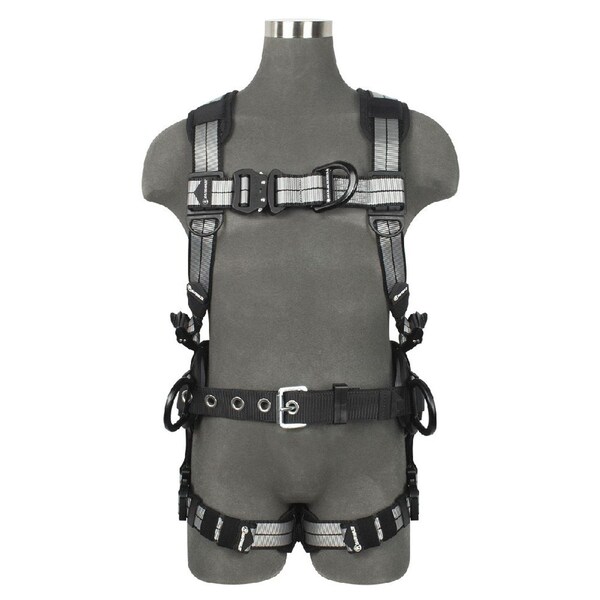 Safewaze PRO+ Slate Construction Harness: Alu 3D, Alu QC Chest, Alu FD, Alu QC Legs - PRO58