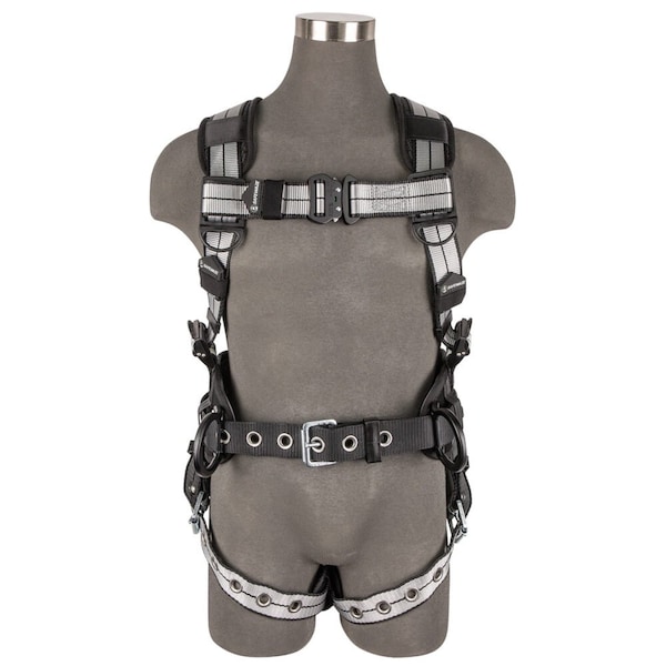 Safewaze PRO+ Slate Construction Harness: Alu 3D, Alu QC Chest, TB Legs, S - 020-1189