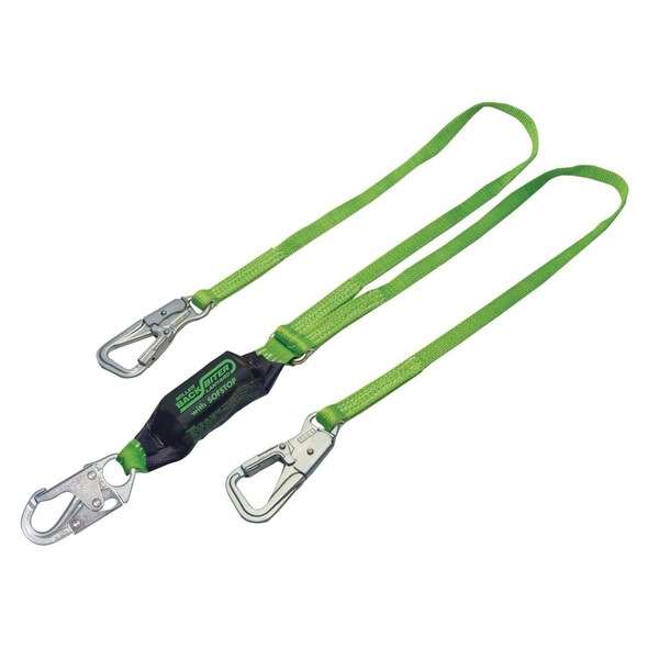 Honeywell Miller Ansi Z359.13 Compliant 4 Ft Web Lanyard W/2 Locking Snap Hooks Green - 913TWLS-Z7/4FTGN