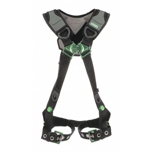 Msa Safety V-FLEX Full Body Harness, XL, 400 lb., Quick-Connect Chest/ Tongue Leg Buckles, Back D-Ring - 10239985