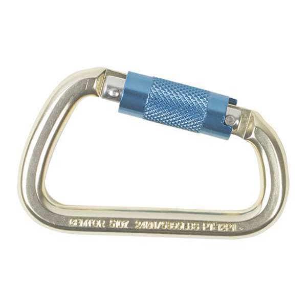 Gemtor Carabiner, Auto-Lock, 4-3/8" Length, 3/4" Gate Opening, Aluminum, Silver - 5107