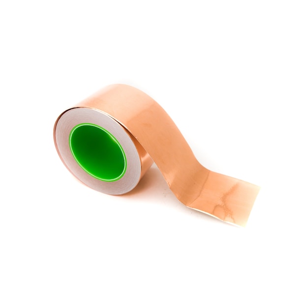 Cinta de papel de cobre de Bertech con adhesivo conductor, 125 mm x 36 yardas - CFT-125mm
