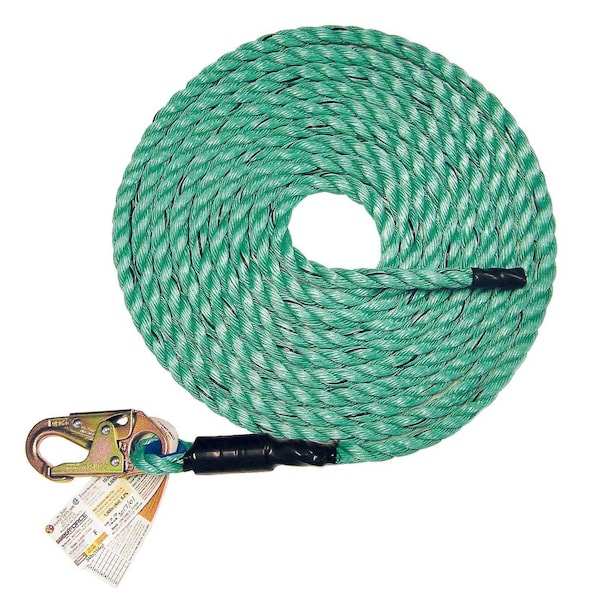 Super Anchor Safety 100ft. Maxima 5/8" 3-Strand Lifeline w/Snaphook. Retail Box - 4083-100