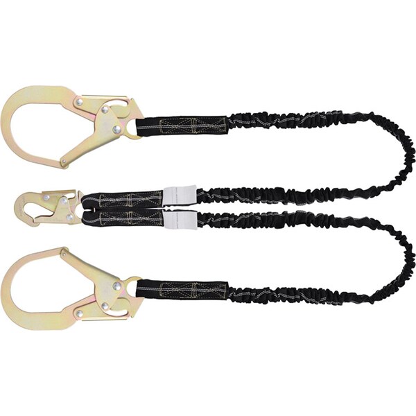 Safe Keeper Welder's Shock Absorbing Twin Leg Lanyard With Two Rebar Hooks - FAP30299(WL)