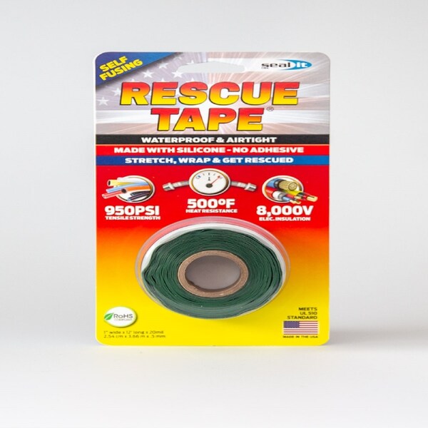 Rescue Tape Rescue Tape Green 1 in. W X 12 ft. L Silicone Tape - RT12012BGN