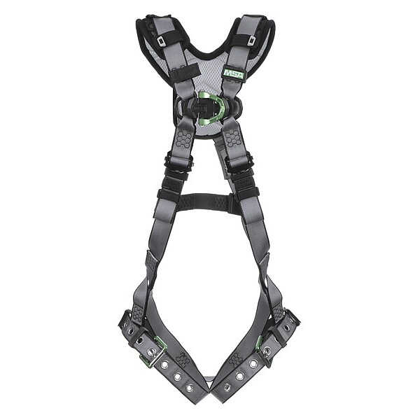 Msa Safety V-FIT Full Body Harness, XS, 400 lb., Quick-Connect Chest/ Tongue Leg Buckles, Back D-Ring - 10194976