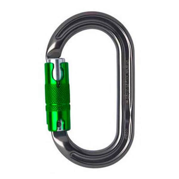 Dmm Ultra O Locksafe Carabiner, 4.2" Length, 11/16-inch (22mm) Gate Opening, Aluminum, Silver/Green - 33166