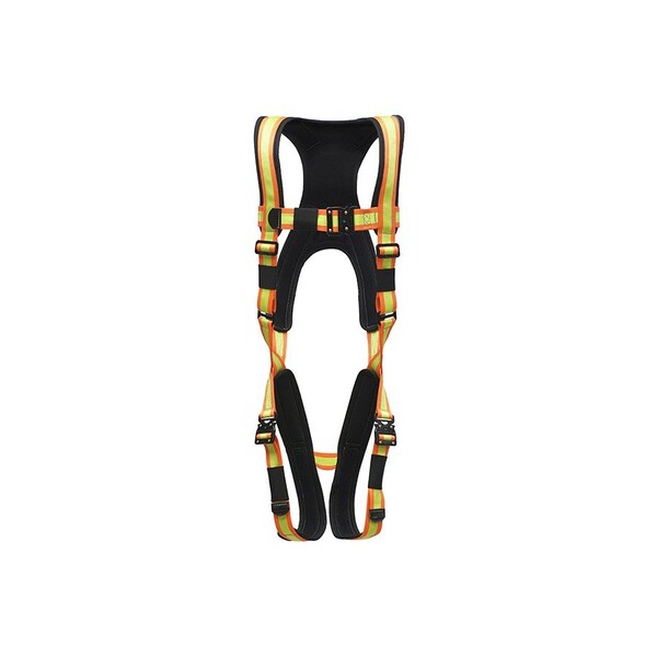 Super Anchor Safety Small - Gray Frame/Hi-Viz Webbing Pro-Deluxe Full Body Harness - PD-6101-GHS