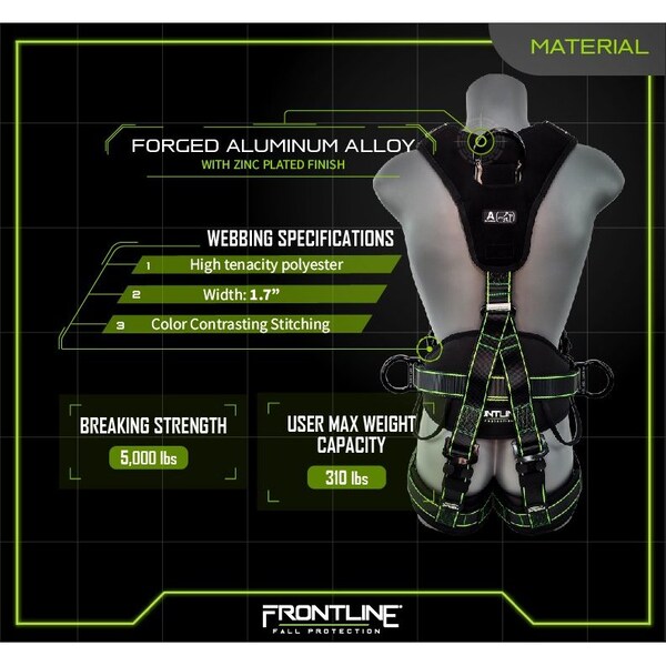 Frontline Elite Lite Harness, 2XL/3XL, 310 lbs, Quick Connect Chest/ Quick Connect Leg Buckles - 200RE-2/3X