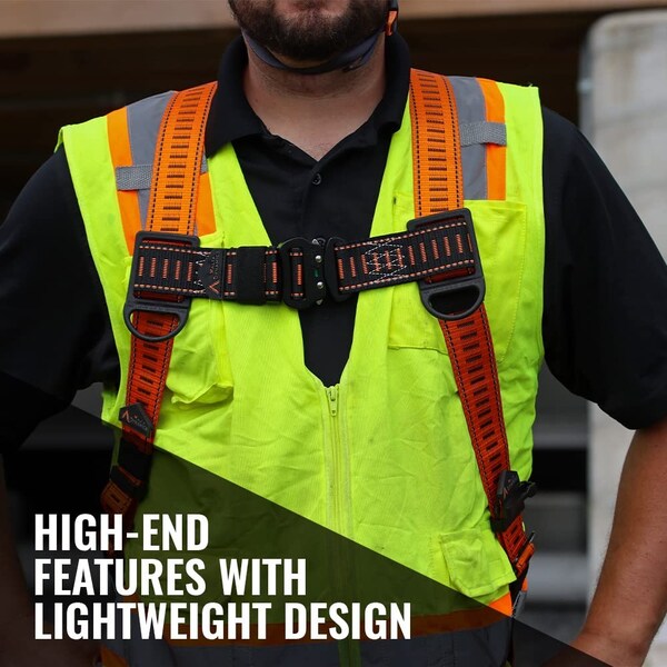 Malta Dynamics Javelina Full Body Harness, 3XL, 130-310 lb, Quick Connect Chest/ Tongue Leg Buckles, Back D-Ring - B4303