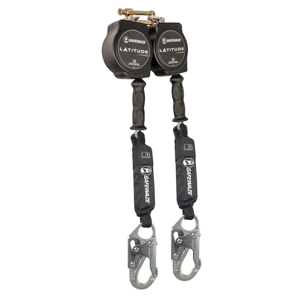 Safewaze Latitude HD 10' Dual Cable SRL: SW-9012 BWB, Snap Hooks - SW8008-10-DL