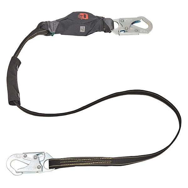Msa Safety Anti-Corrosion Single Leg Energy Absorbing Lanyard, 6 Ft, Large Snaphook Csa Z259.11-17 - 10206836