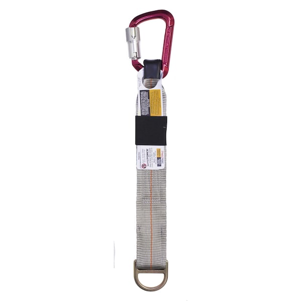 Super Anchor Safety Extender Web Lanyard A-End Aluminum Carabiner 5006-Z B-End Small D-Ring. - 6002-C