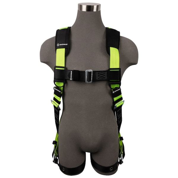 Safewaze Full Body Harness, Vest Style, L/XL - FS-HIVIS185-L/XL
