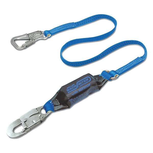 Honeywell Miller Shock-Absorbing Tie-Back Lanyard, 6 ft., Blue - 913BD/6FTBL