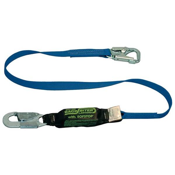 Honeywell Miller Shock-Absorbing Tie-Back Lanyard, 6 ft., Blue - 913BD/6FTBL