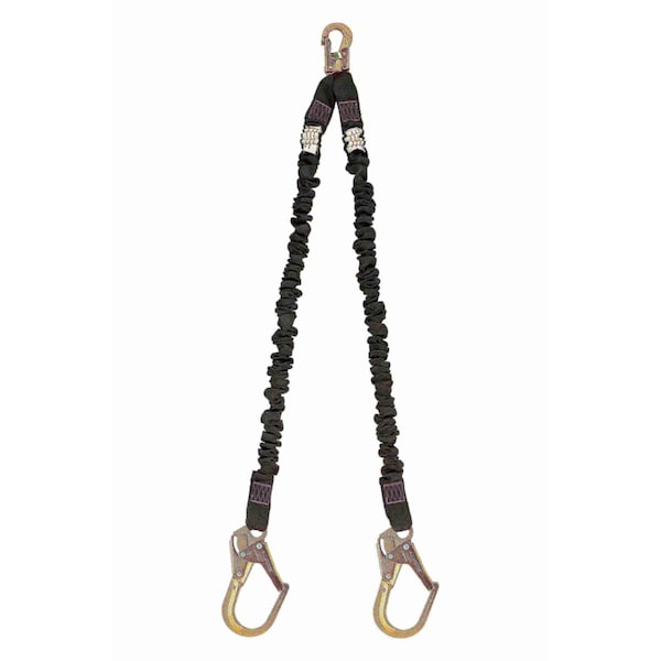 Tractel Shock Absorbing Lanyard, 4 1/2 to 6 ft., Black - C526Y