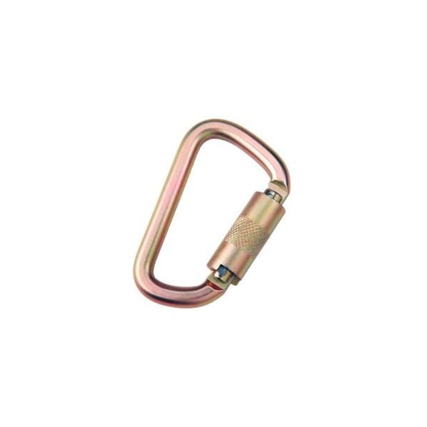 3M Dbi-Sala Carabiner, Twist Lock; Hook, 0.6875 in Gate Opening, Zinc Plated Steel, Yellow Zinc - 2000112