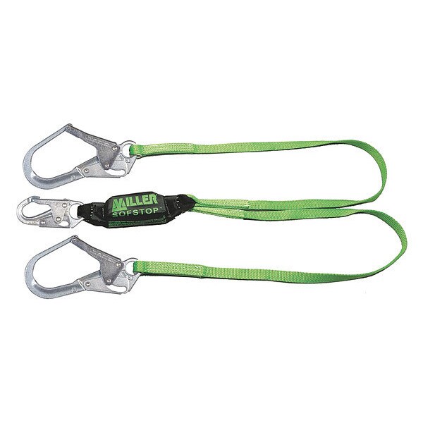 Honeywell Miller Shock Absorbing Lanyard, 6 ft., Green - 8798TR-Z7/6FTGN