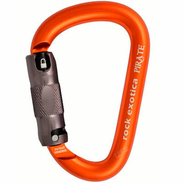 Rock Exotica Carabiner Pirate Auto Lock Gold & Orange - 32371