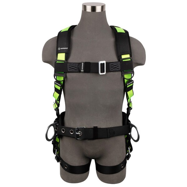 Safewaze PRO Construction Harness 3D, MB Chest, TB Legs, Fixed Waist Pad  XS - FS170-XS