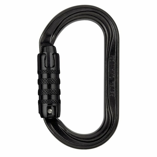 Petzl Aluminum "OK" Auto Locking Oval Shaped Black Carabiner - 32190