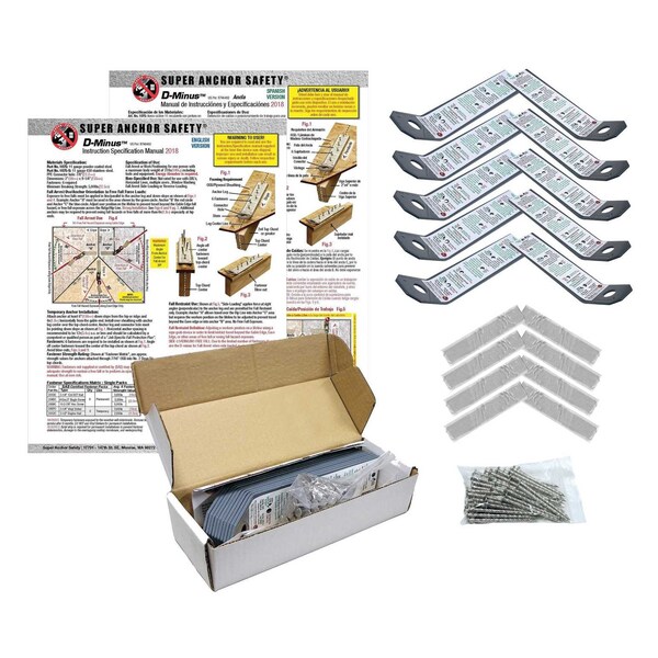 Super Anchor Safety D-Minus Anchor 430 11ga SST. Includes Fasteners and Butyl Flashing Strips. 10pc Retail Box - 1075-S
