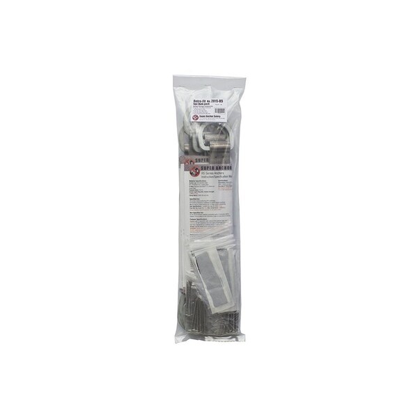 Super Anchor Safety RetroFit Bulk, 5PC BAG, 1 hole size, 20 gauge. 430 SST w/dacromet D-rings, includes nail pack + butyl - 2815-B5