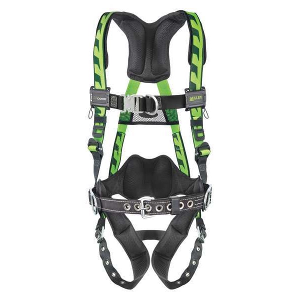Honeywell Miller AirCore(TM) Full Body Harness, L/XL, 400 lb., Quick-Connect Chest/ Tongue Leg Buckles - ACF-TBBDPUG