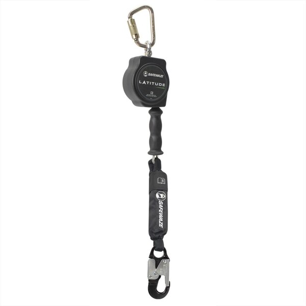Safewaze Latitude HD 10' Single Cable SRL: Carabiner, Alu Snap Hook - SW8008-10-ALU