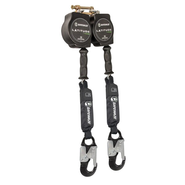 Safewaze Latitude HD 10' Dual Cable SRL: SW-9012 BWB, Alu Snap Hooks - SW8008-10-ALU-DL