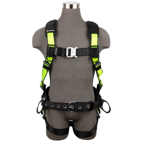 Safewaze PRO Construction Harness 3D, QC Chest, TB Legs, Fixed Waist Pad  3X - FS170-QC-3X