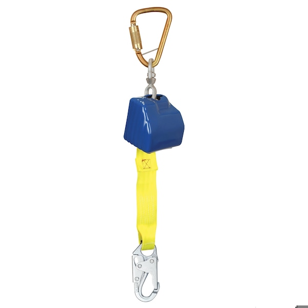 Falltech Self-Retracting Lifeline With Snap Hook, Eye and Jaw Swivel and Carabiner, 310 lb Load Capacity, 8 f - 8262