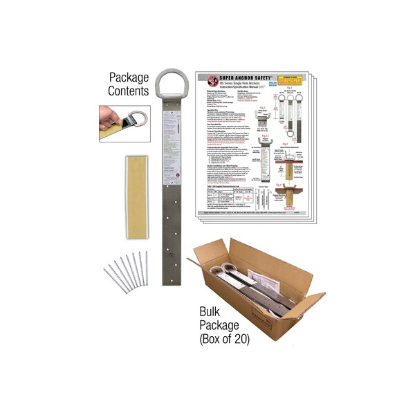Super Anchor Safety RS-20 BULK 20ga. 430sst w/Stamped Dacromet D-ring. Single Hole Size - 2816-B