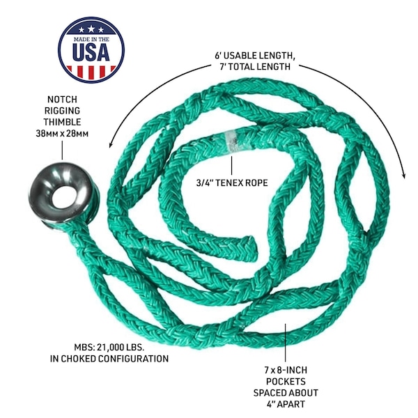Rope Logic Ultra Ring Sling w/Notch #3 Rigging Thimble 3/4 in. x 6 ft. Tenex - 40203
