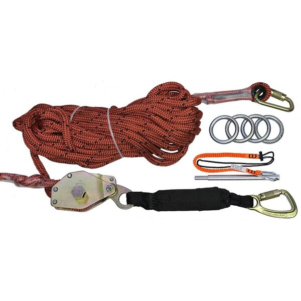 Super Anchor Safety 60ft 3/4" Double Braid Rope HLL Kit w/Rope Tension Adjuster - 1325-60