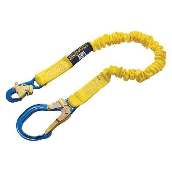 3M Dbi-Sala Shock Absorbing Lanyard, 6 ft., Yellow - 1244311