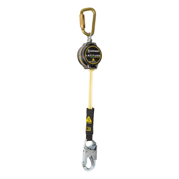 Safewaze Latitude Pro Arc Flash 7ft Single Web SRL: Steel Carabiner, Snap Hook - 020-5200