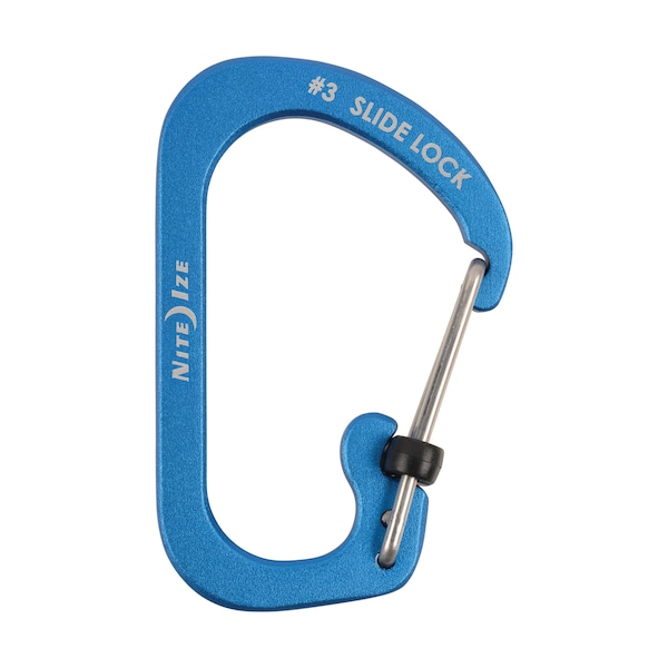 Nite Ize 2023 Nite Ize Slidelock Carabiner Aluminum #3, Blue - NIT-CSLA3-03-R6