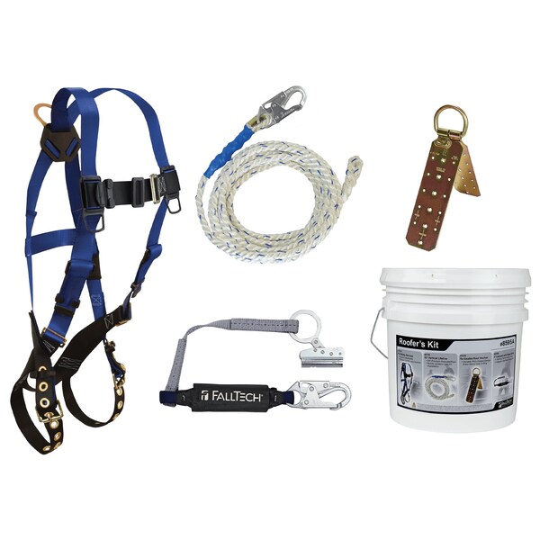Falltech Universal Fit Fall Protection Kit, Specifications Met: ANSI Z359, OSHA 1926 - 8595A